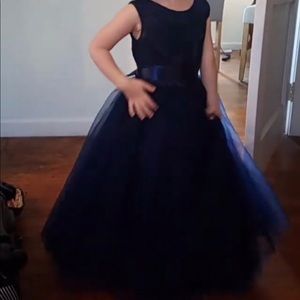 Navy blue JJ house flower girl dress